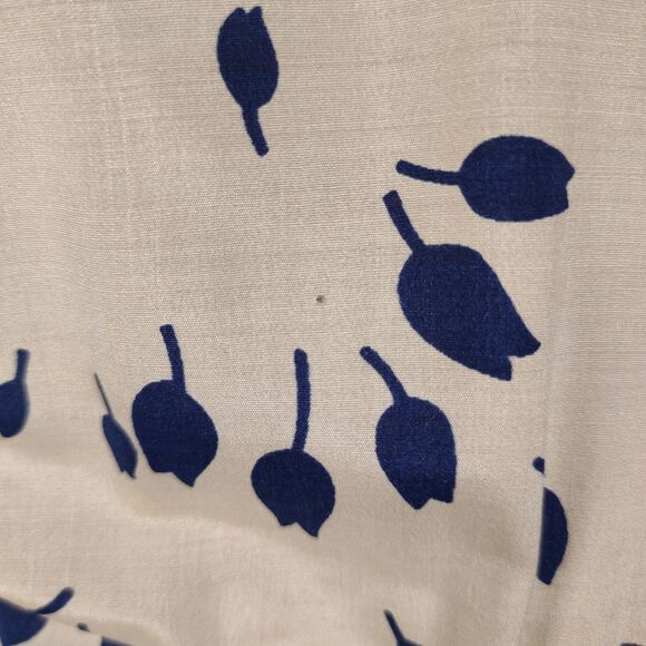 Vintage 70s Secretary Midi Dress Size 8 Blue Tulip Floral Print Long Sleeve - Picture 7 of 12